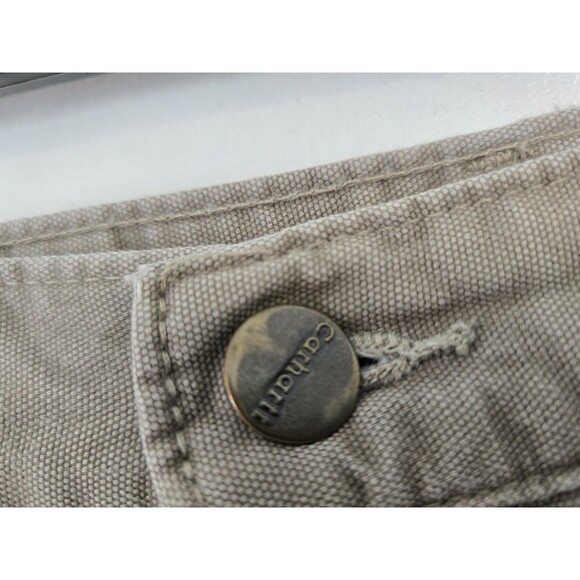 Carhartt Pants Mens 38x32 Brown Dungaree Canvas Carpenter Workwear B175 MUS Work - Picture 4 of 9